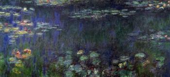 Claude Oscar Monet : Green Reflection, left half
